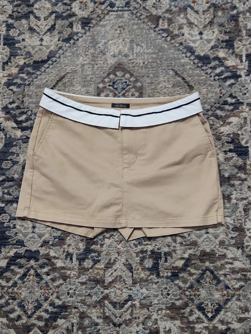 Wild Fable Tan Skort with White Foldover  Waistband Chino